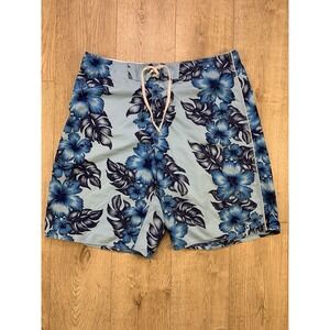 In Gear Men's Size XXL /‎ 38 Floral Blue Hawaiian Beach Swim Trunks